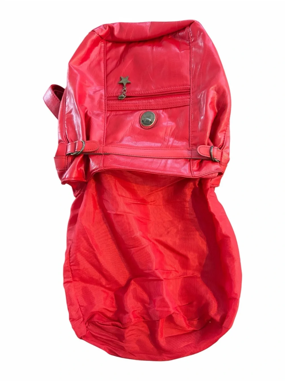 Vintage Capezio Red Vinyl Convertible Backpack Shoulder Bag